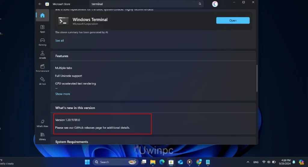 Windows Terminal New v1.21.2701.0 Bug Fixes Changes uwinpc.com