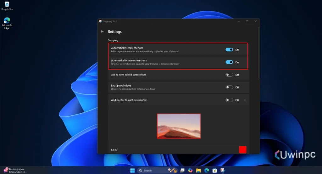 Windows 11 New Build KB5043166 Snipping Tool upgrade uwinppc.com